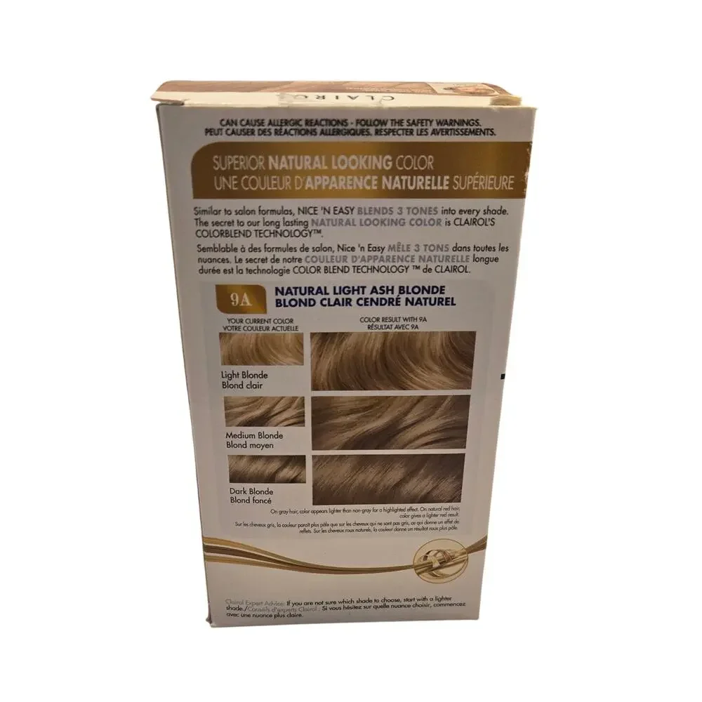 Clairol Nice 'N Easy Permanent Hair Color 9A Light Ash Blonde Open Box